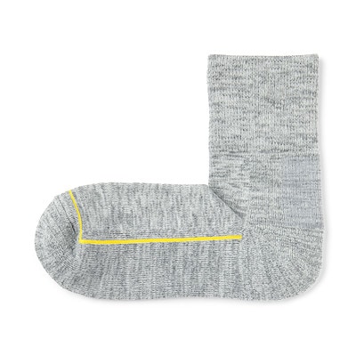 婦人　足なり直角　ウール混パイル編み　厚手ショート丈靴下