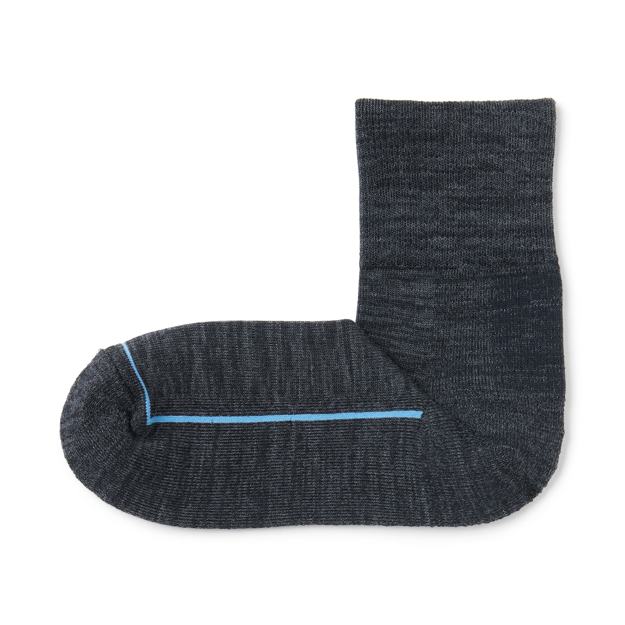 婦人　足なり直角　ウール混パイル編み　厚手ショート丈靴下