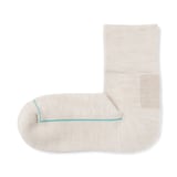 婦人　足なり直角　ウール混パイル編み　厚手ショート丈靴下