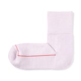 婦人　足なり直角　ウール混パイル編み　厚手ショート丈靴下