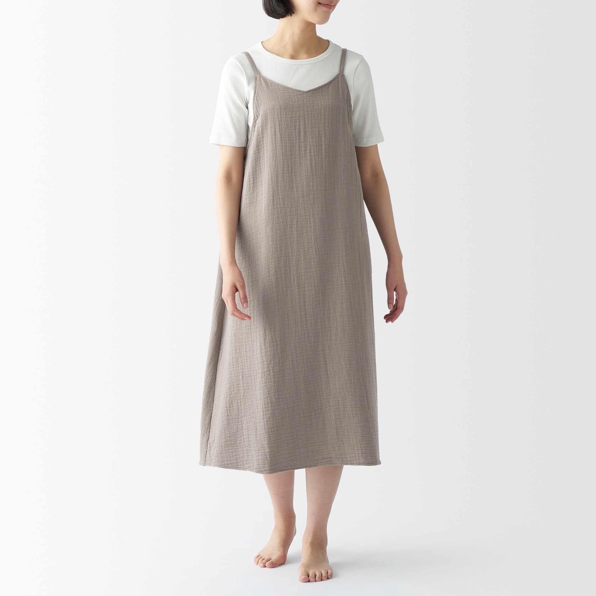セール】婦人 二重編み七分袖ワンピース（ワンピース）｜無印