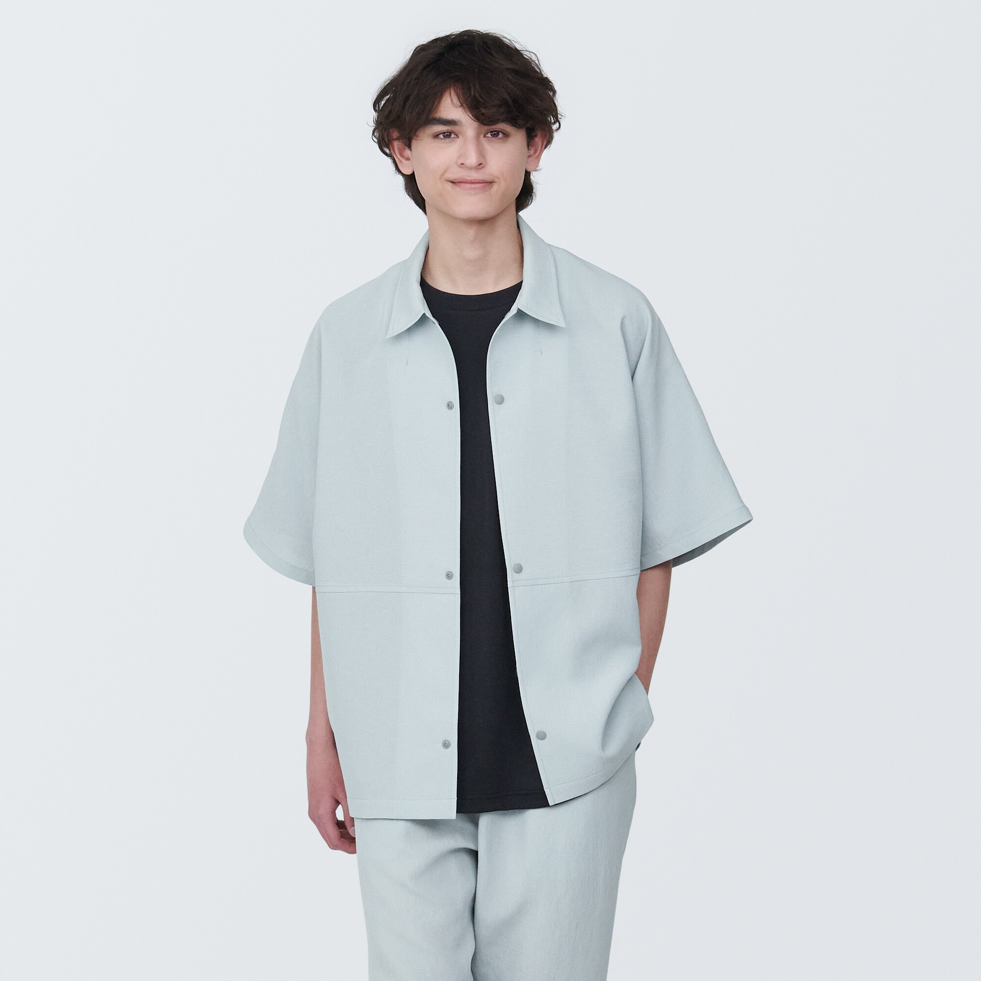 MUJILABO 風を通す UVカット汚れが落ちやすいシャツ XL ブラック 無印良品（ムジルシリョウヒン）の「風を通す UVカット汚れが