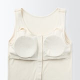 婦人　無染色前開きカップ入りタンクトップ