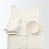 婦人　無染色前開きカップ入りタンクトップ