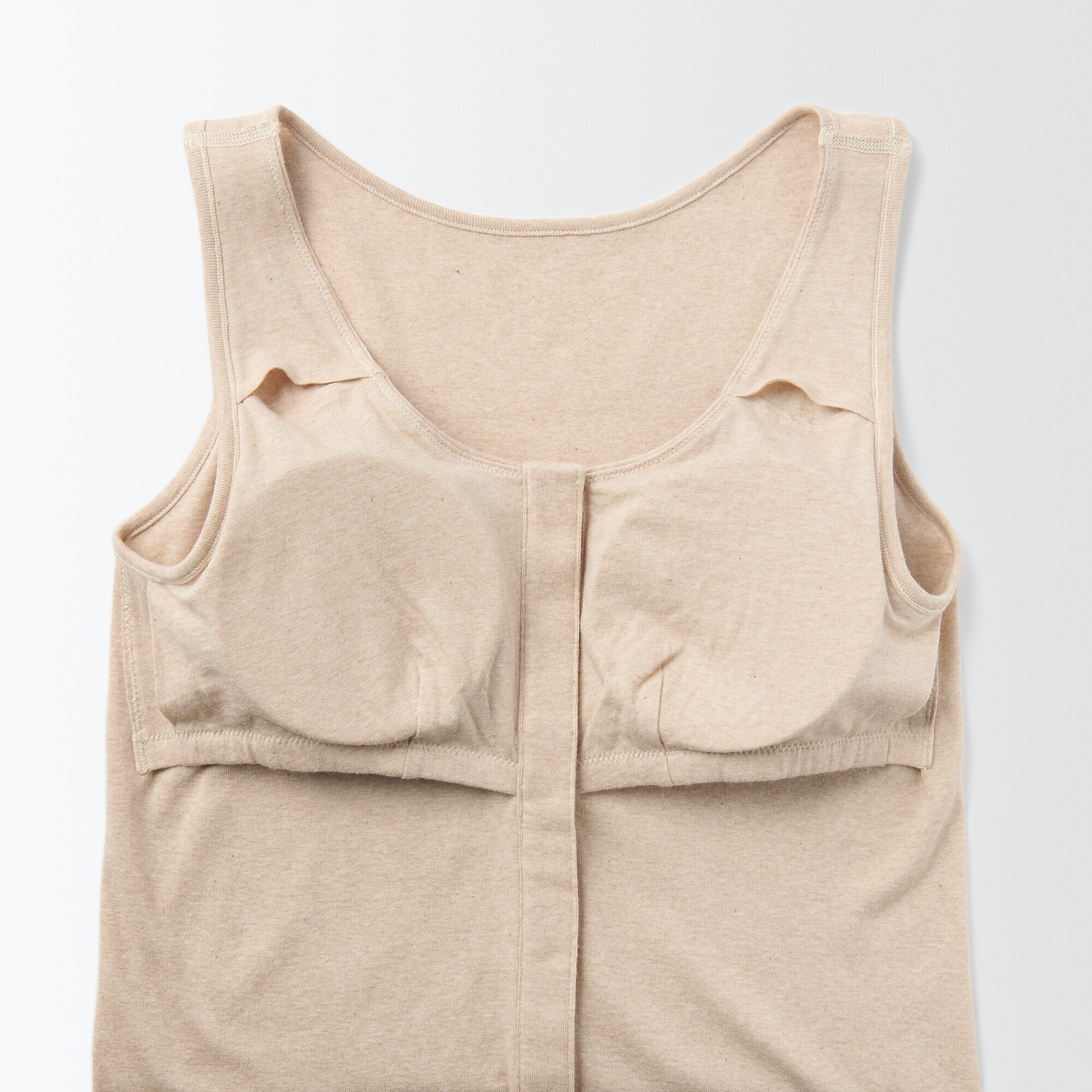 婦人　無染色前開きカップ入りタンクトップ