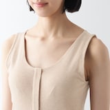 婦人　無染色前開きカップ入りタンクトップ