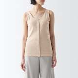 婦人　無染色前開きカップ入りタンクトップ