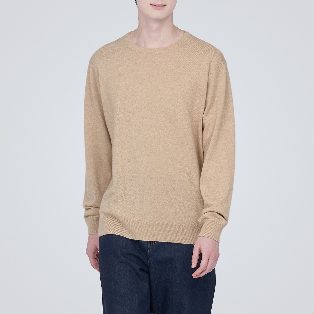 自然のまんまの色カシミヤクルーネックセーター | 無印良品