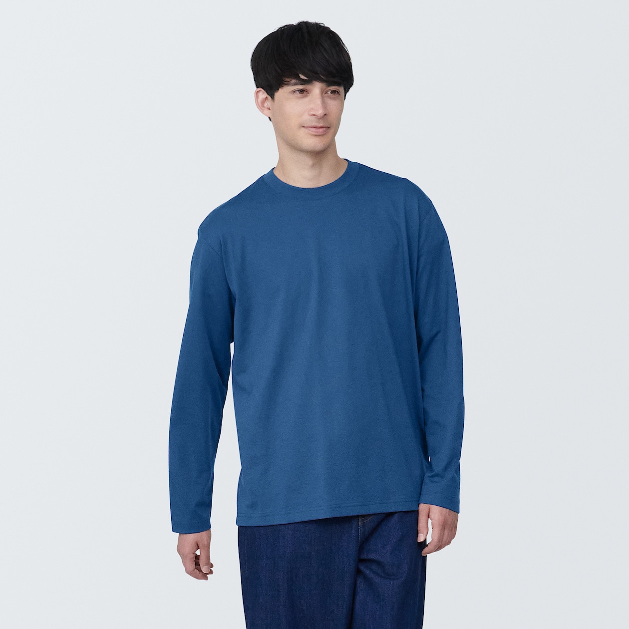 紳士 天竺編みクルーネック長袖Tシャツ | 無印良品