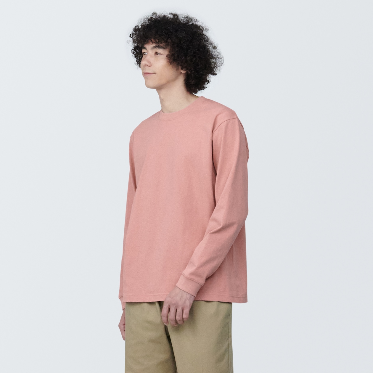 紳士　洗いざらし太番手クルーネック長袖Ｔシャツ