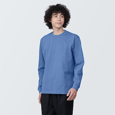 紳士　洗いざらし太番手クルーネック長袖Ｔシャツ