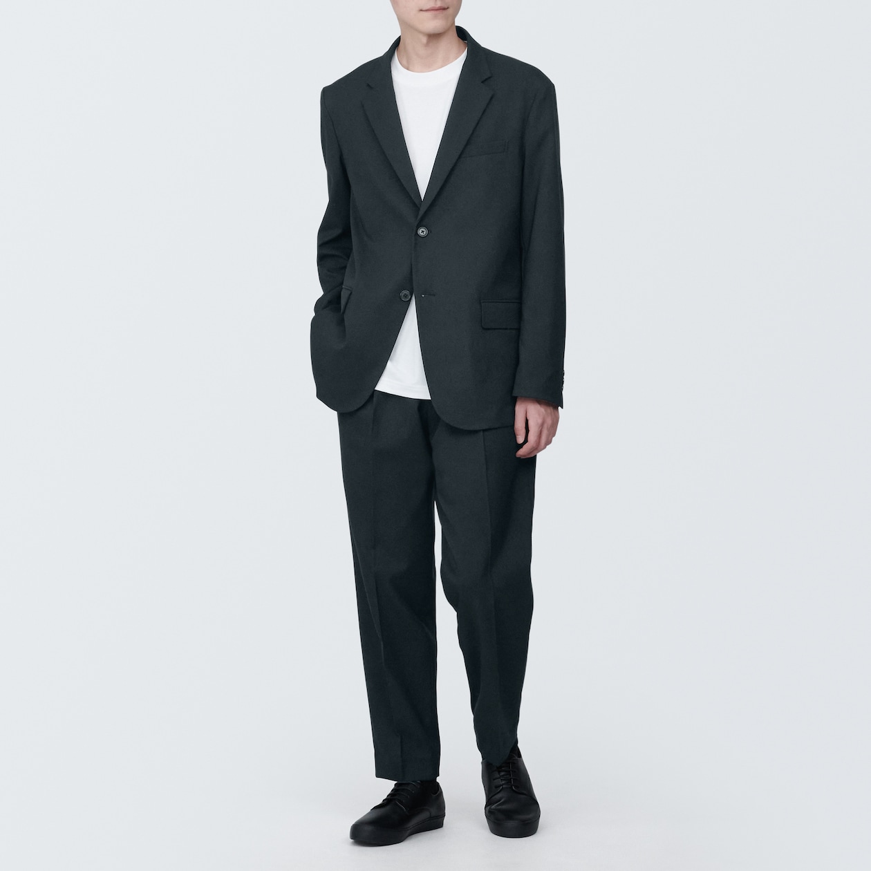 紳士　シワになりにくいストレッチワンタックパンツ【セットアップ】