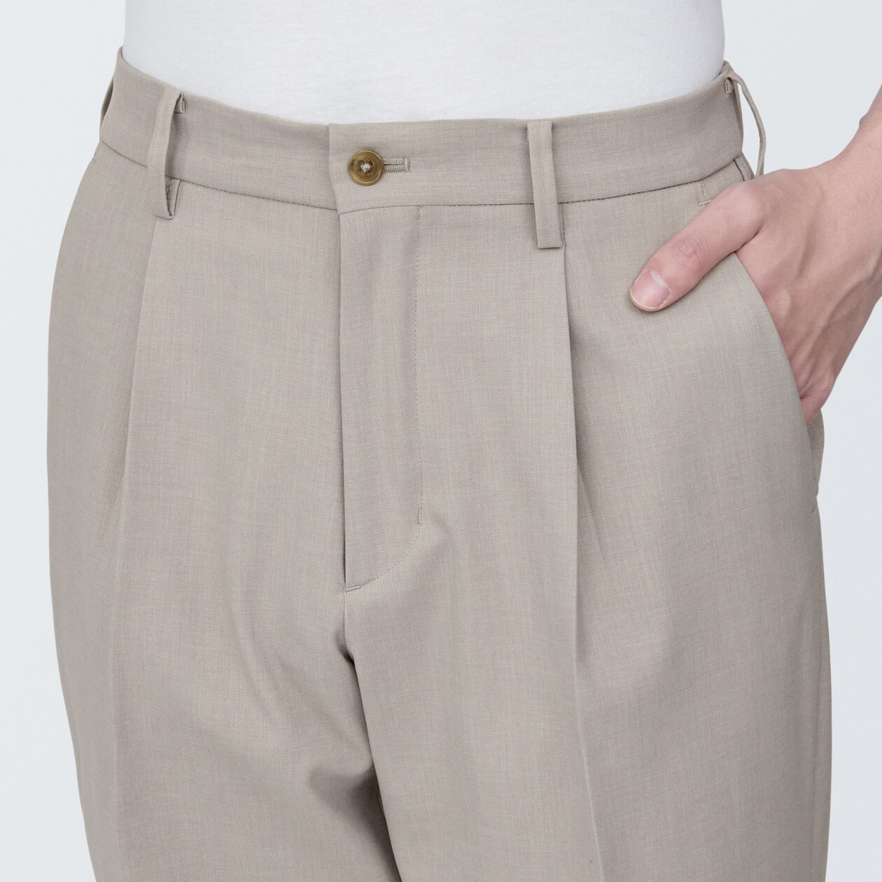 紳士　シワになりにくいストレッチワンタックパンツ【セットアップ】