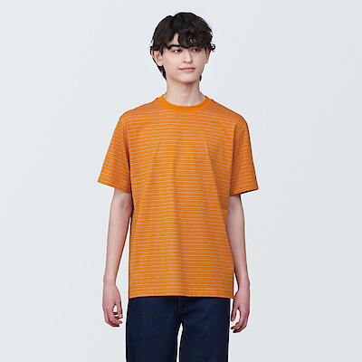 紳士　天竺編みクルーネック半袖Ｔシャツ（ボーダー）