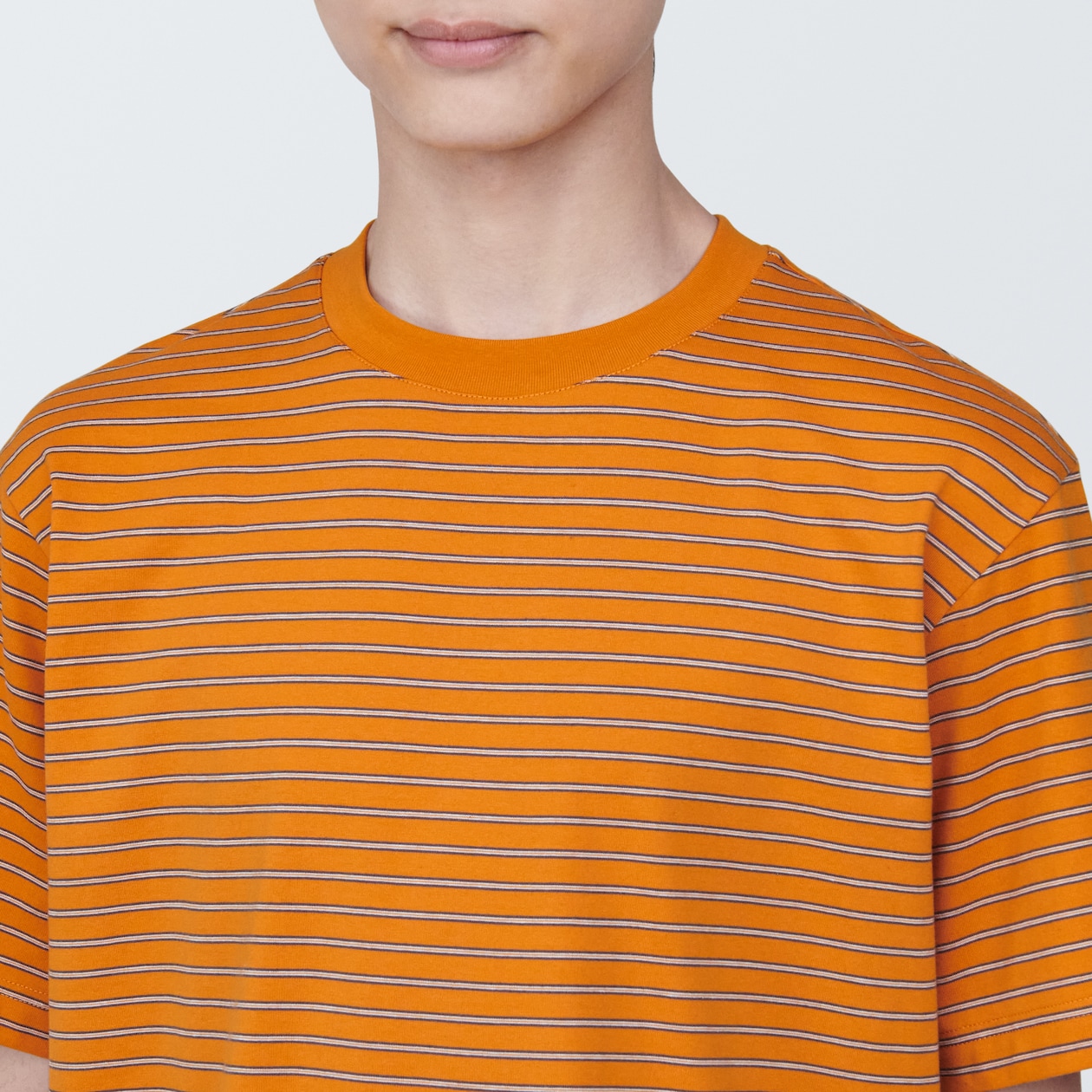 紳士　天竺編みクルーネック半袖Ｔシャツ（ボーダー）