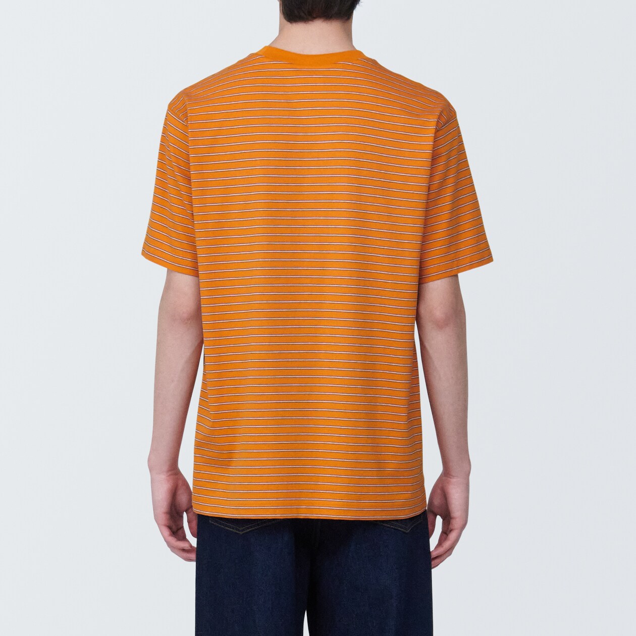 紳士　天竺編みクルーネック半袖Ｔシャツ（ボーダー）