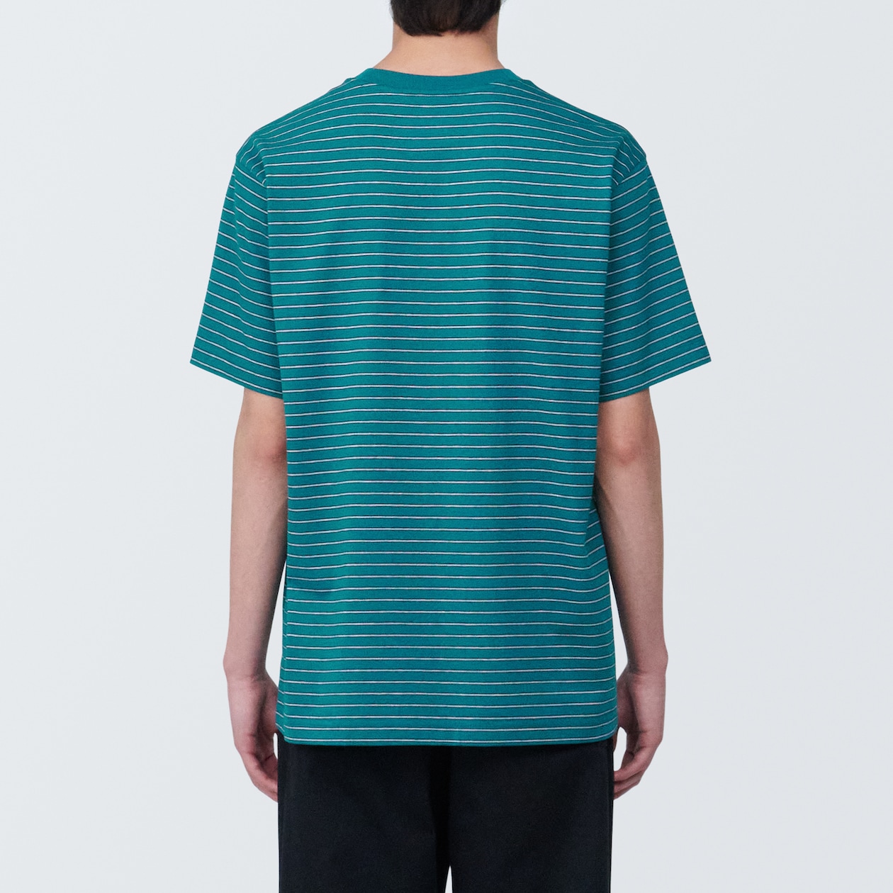 紳士　天竺編みクルーネック半袖Ｔシャツ（ボーダー）