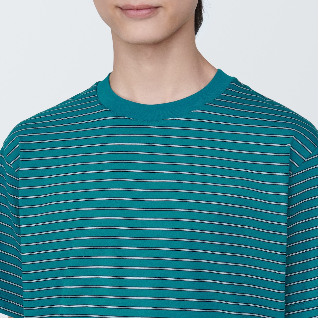 紳士　天竺編みクルーネック半袖Ｔシャツ（ボーダー）