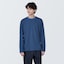 紳士　天竺編みクルーネック長袖Ｔシャツ（ボーダー）
