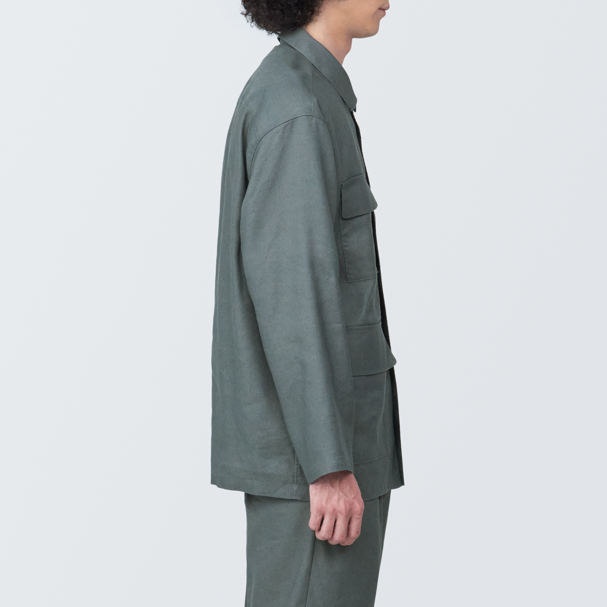 新品未使用　無印良品　ヘンプジャケット濃紺 オンライン ストアファッション - 無印良品 MUJI ヘンプシャツ