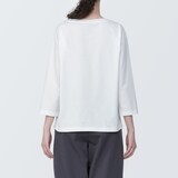 婦人　天竺編みボートネック七分袖Ｔシャツ