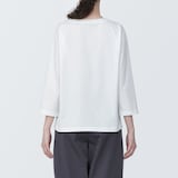 婦人　天竺編みボートネック七分袖Ｔシャツ