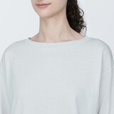 婦人　天竺編みボートネック七分袖Ｔシャツ