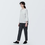 婦人　天竺編みボートネック七分袖Ｔシャツ