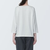 婦人　天竺編みボートネック七分袖Ｔシャツ
