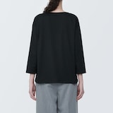 婦人　天竺編みボートネック七分袖Ｔシャツ