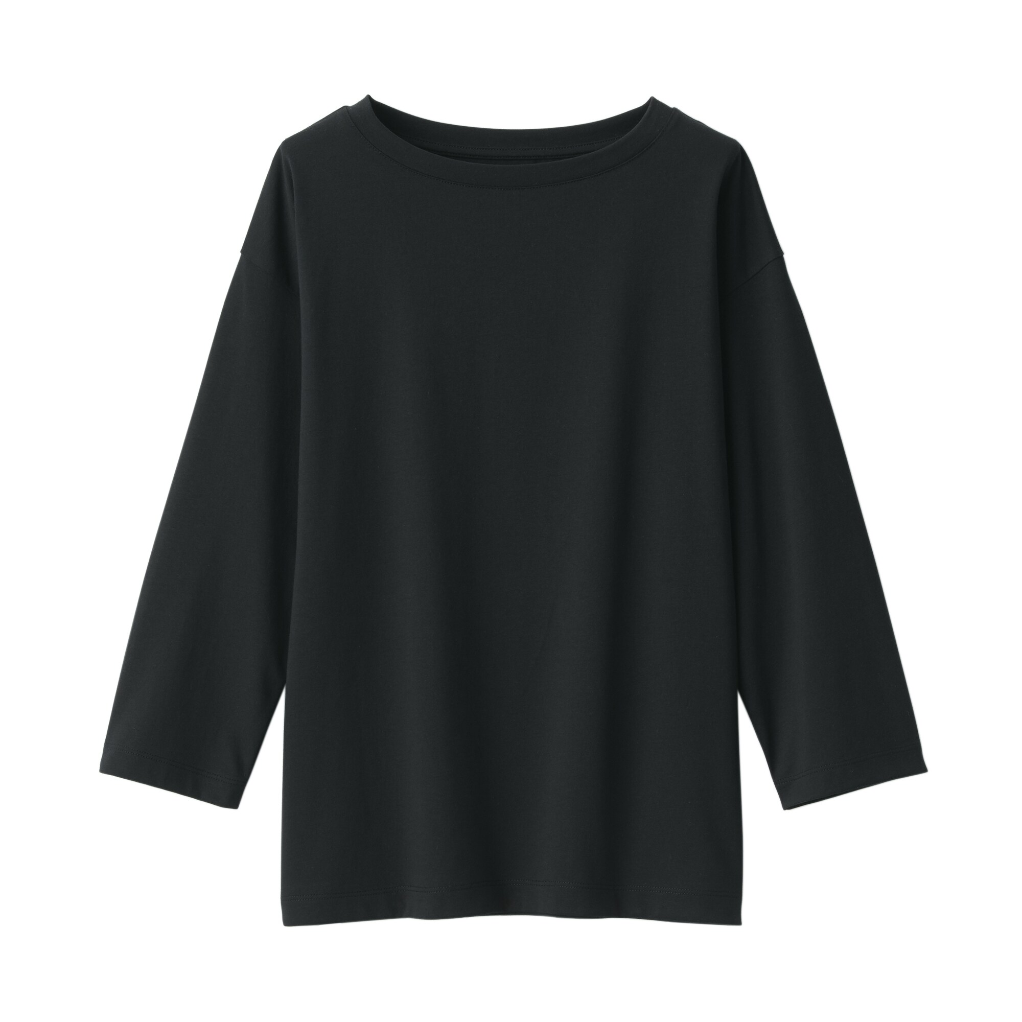 婦人　天竺編みボートネック七分袖Ｔシャツ