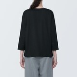 婦人　天竺編みボートネック七分袖Ｔシャツ