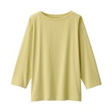 婦人　天竺編みボートネック七分袖Ｔシャツ