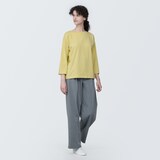 婦人　天竺編みボートネック七分袖Ｔシャツ