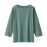 婦人　天竺編みボートネック七分袖Ｔシャツ