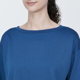 婦人　天竺編みボートネック七分袖Ｔシャツ