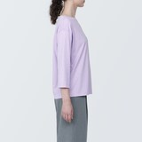 婦人　天竺編みボートネック七分袖Ｔシャツ