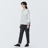 婦人　天竺編みボートネック七分袖Ｔシャツ