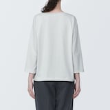 婦人　天竺編みボートネック七分袖Ｔシャツ