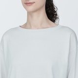 婦人　天竺編みボートネック七分袖Ｔシャツ