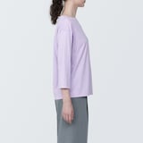 婦人　天竺編みボートネック七分袖Ｔシャツ