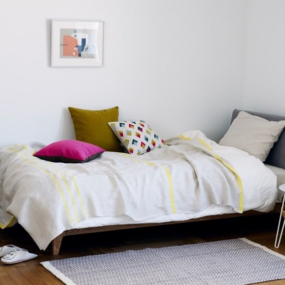 ［ＩＤＥＥ］カレイド　クッションカバー　４５ｃｍ角　フォレスト×アイボリー