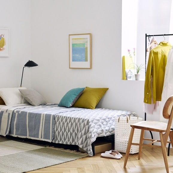 ［ＩＤＥＥ］カレイド　クッションカバー　４０ｃｍ角　コースト×リネンツイード