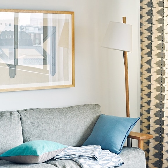 ［ＩＤＥＥ］カレイド　クッションカバー　４０ｃｍ角　コースト×リネンツイード