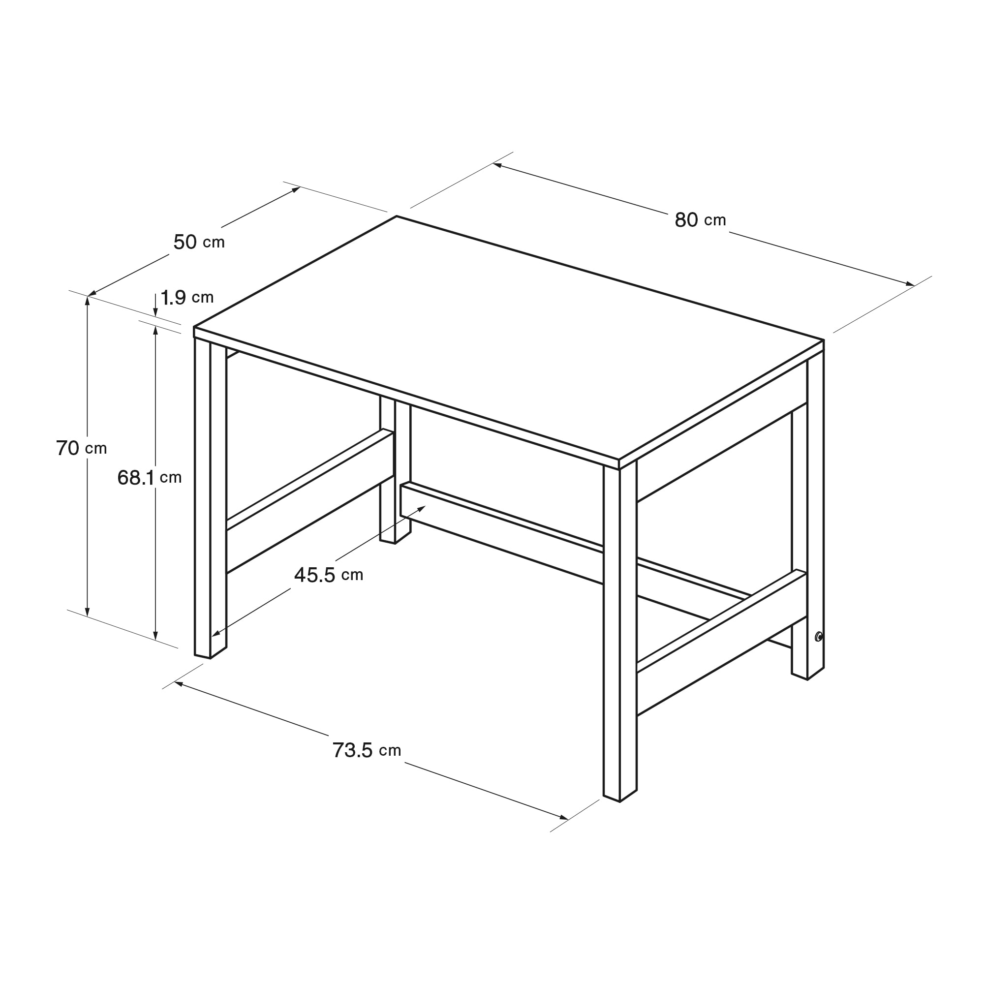 木製コンパクトデスク
