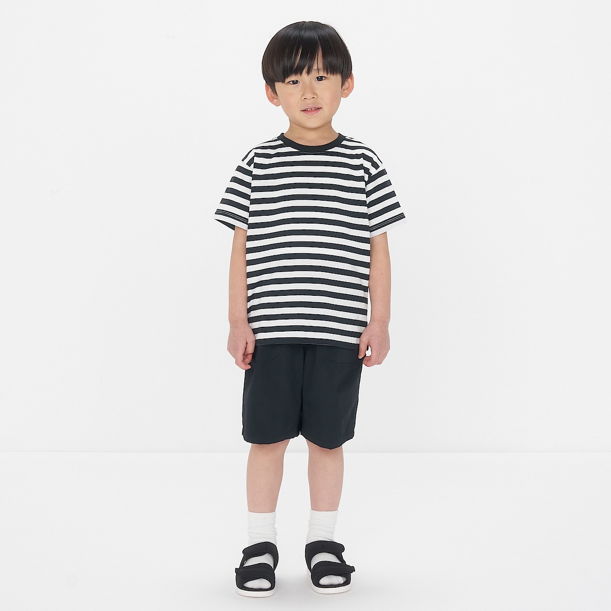 キッズ クルーネック半袖Tシャツ ボーダー | 無印良品