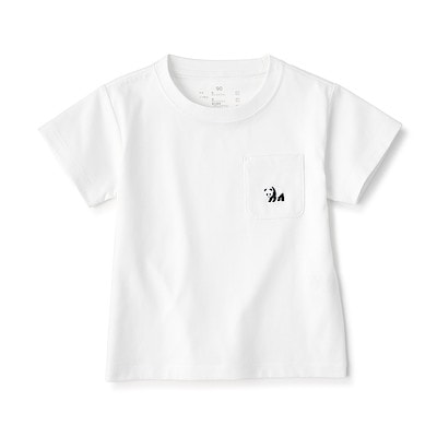 ベビー　あたまするっと　刺繍入りポケット半袖Ｔシャツ