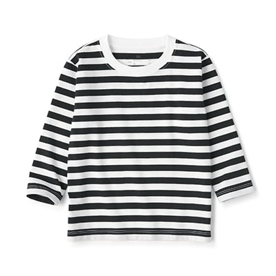 ベビー　あたまするっと　クルーネック長袖Ｔシャツ　ボーダー