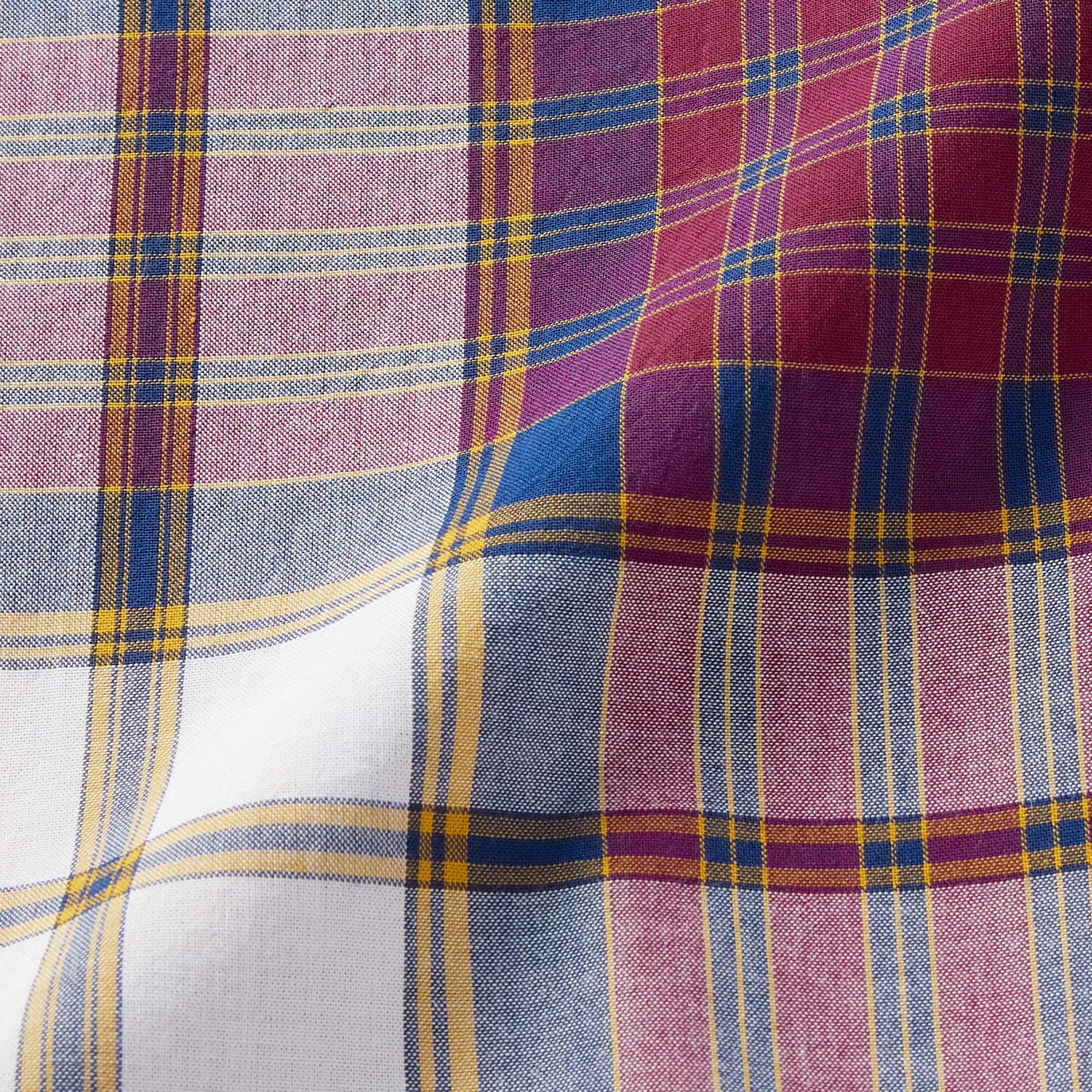 紳士　マドラスチェックボタンダウン半袖シャツ