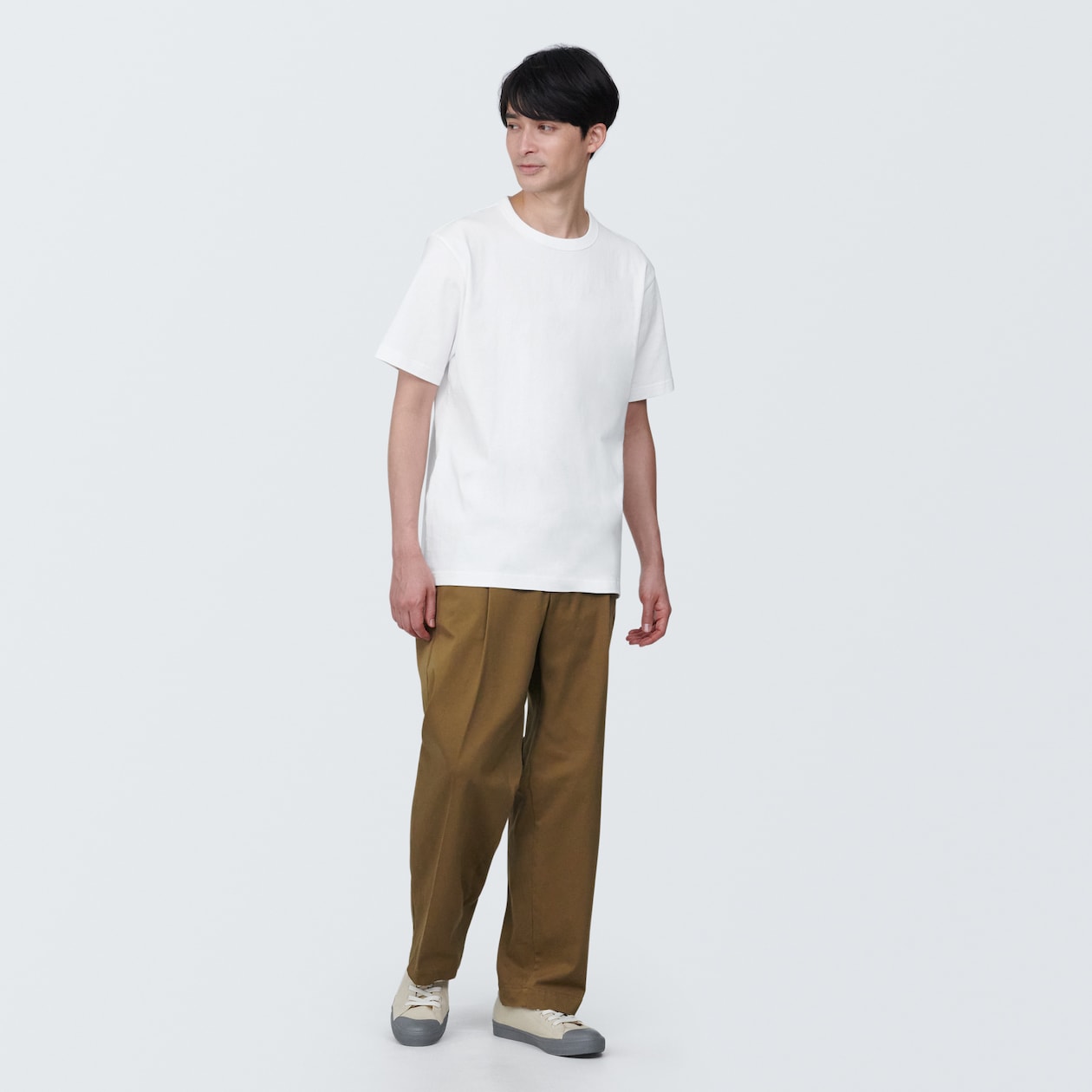 紳士　洗いざらし太番手クルーネック半袖Ｔシャツ